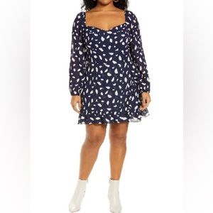 Reformation Camii Long Sleeve Minidress (Plus Size)
